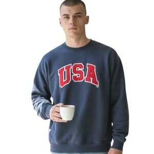 Vintage Steve & Barrys Thrashed Chunky Heavy Mens XL USA Patch Oversized Sweater